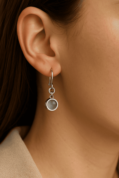 Custom Photo Projection Dainty Earrings - Hidden Forever