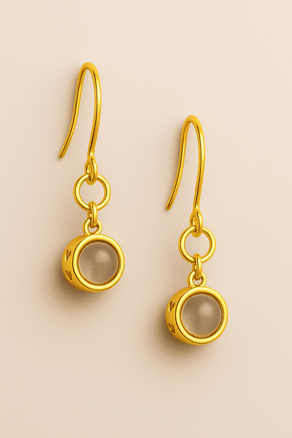 Custom Photo Projection Dainty Earrings - Hidden Forever