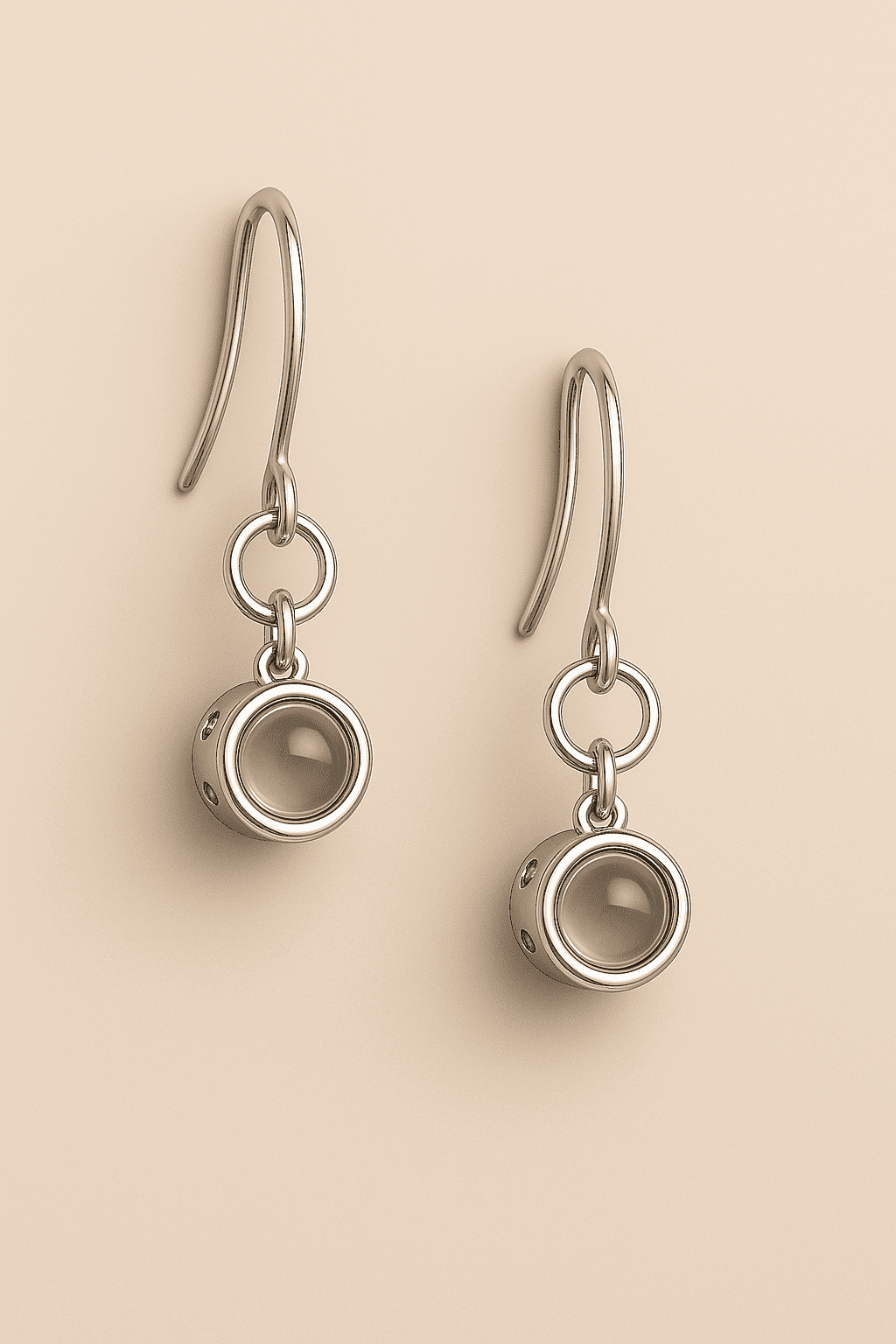 Custom Photo Projection Dainty Earrings - Hidden Forever