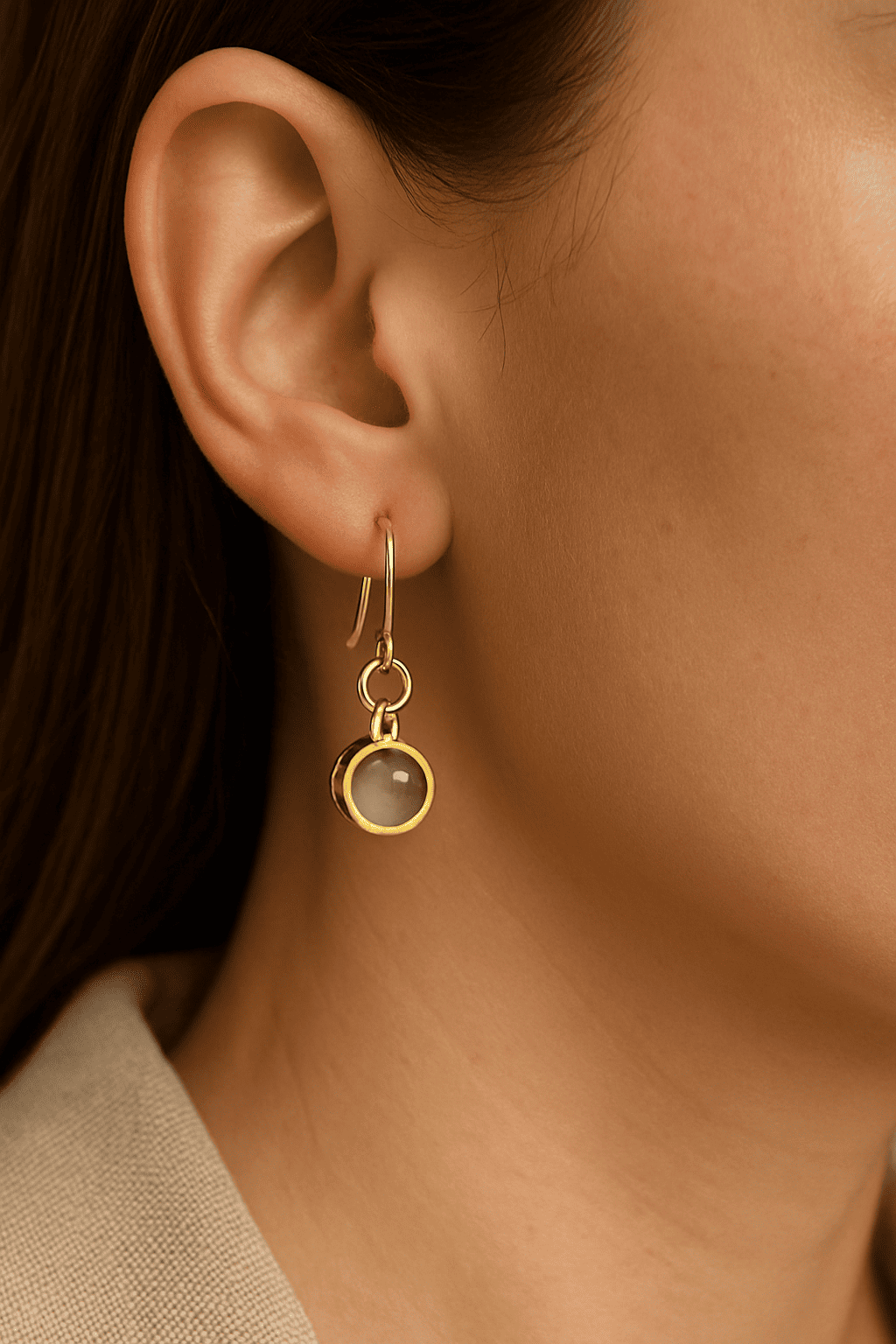 Custom Photo Projection Dainty Earrings - Hidden Forever