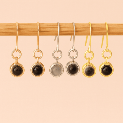 Custom Photo Projection Dainty Earrings - Hidden Forever