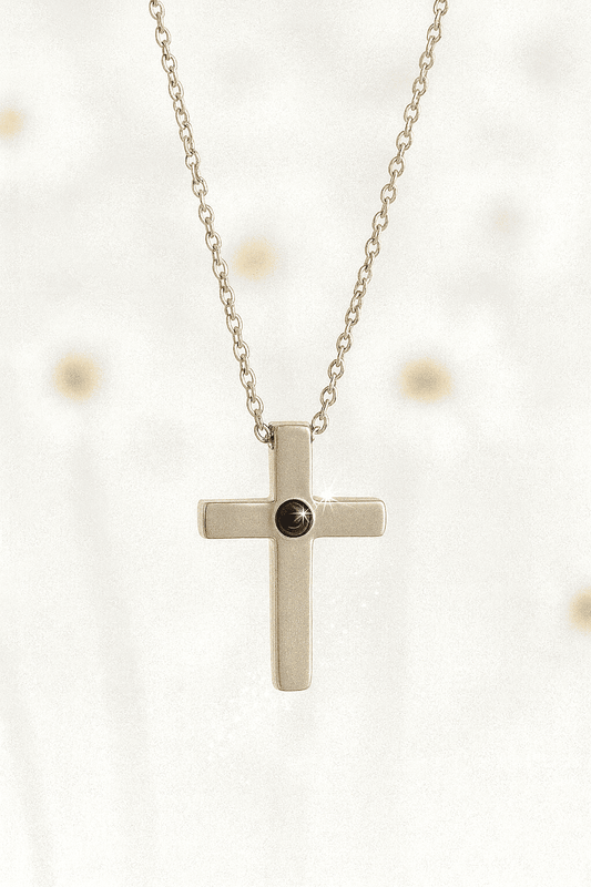 Custom Photo Projection Divine Cross Pendant Necklace - Hidden Forever