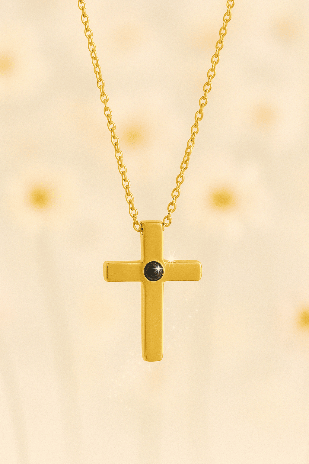 Custom Photo Projection Divine Cross Pendant Necklace - Hidden Forever