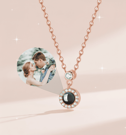 Custom Photo Projection Elegant Pendant Necklace - Hidden Forever