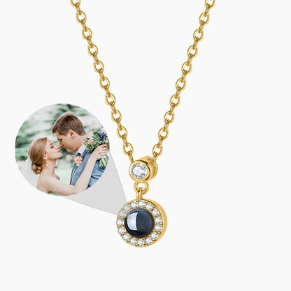 Custom Photo Projection Elegant Pendant Necklace - Hidden Forever