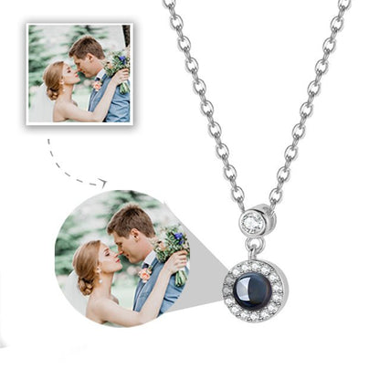 Custom Photo Projection Elegant Pendant Necklace - Hidden Forever