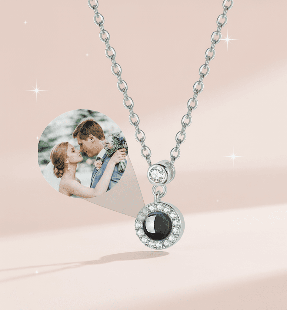 Custom Photo Projection Elegant Pendant Necklace - Hidden Forever