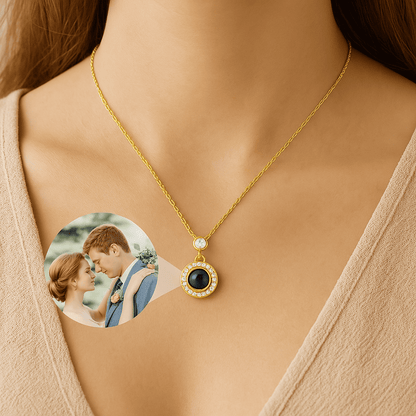 Custom Photo Projection Elegant Pendant Necklace - Hidden Forever