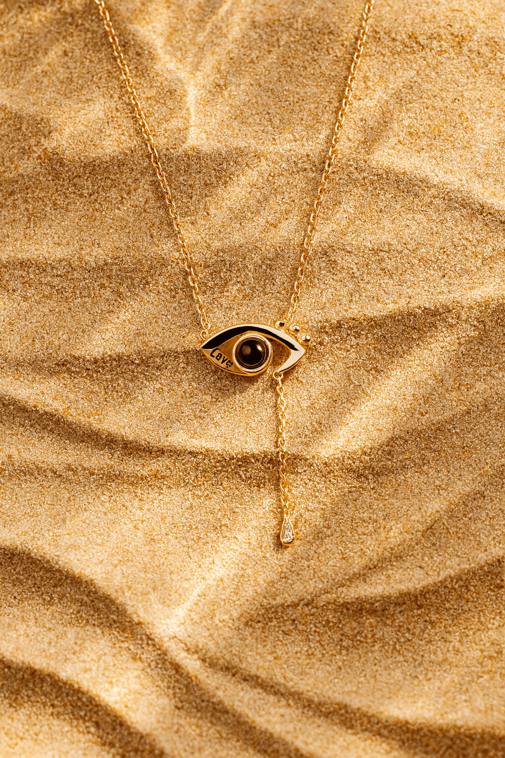 Custom Photo Projection Evil Eye Pendant Necklace - Hidden Forever