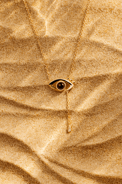 Custom Photo Projection Evil Eye Pendant Necklace - Hidden Forever