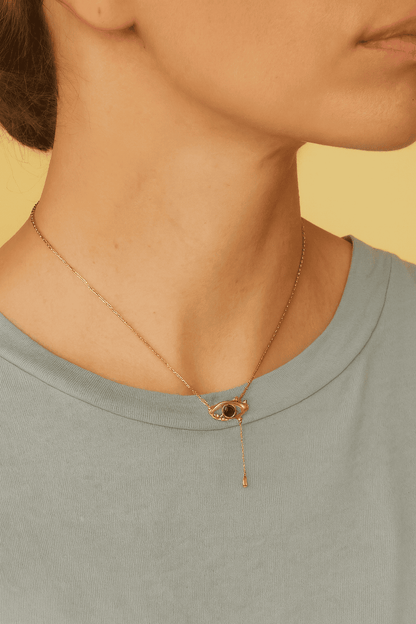 Custom Photo Projection Evil Eye Pendant Necklace - Hidden Forever