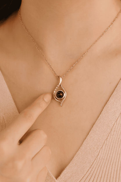 Custom Photo Projection Eye Necklace - Hidden Forever