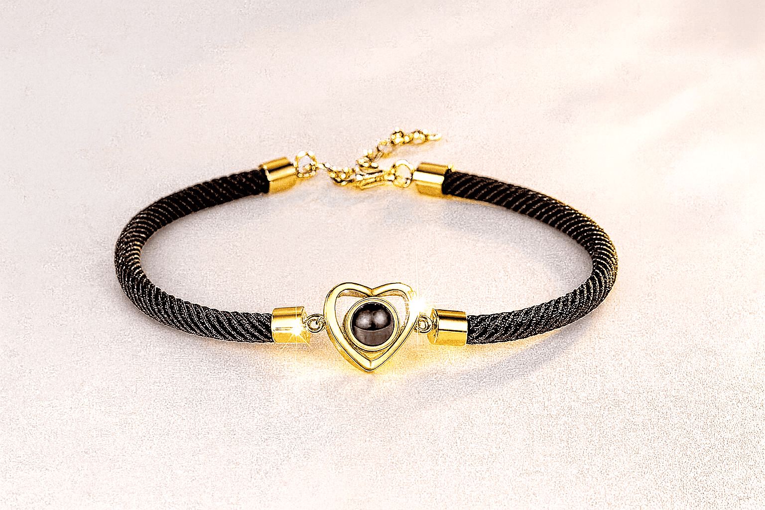 Custom Photo Projection Heart Bracelet - Hidden Forever