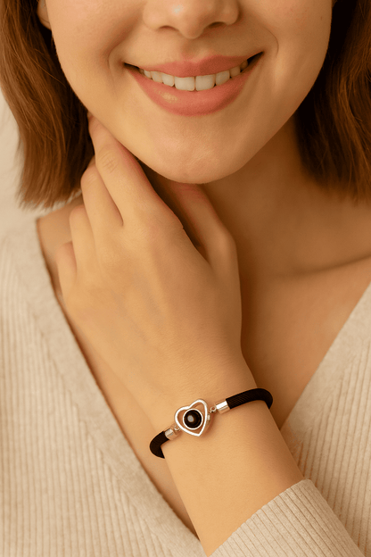 Custom Photo Projection Heart Bracelet - Hidden Forever