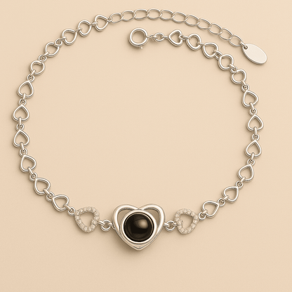 Custom Photo Projection Heart Fashion Bracelet - Hidden Forever