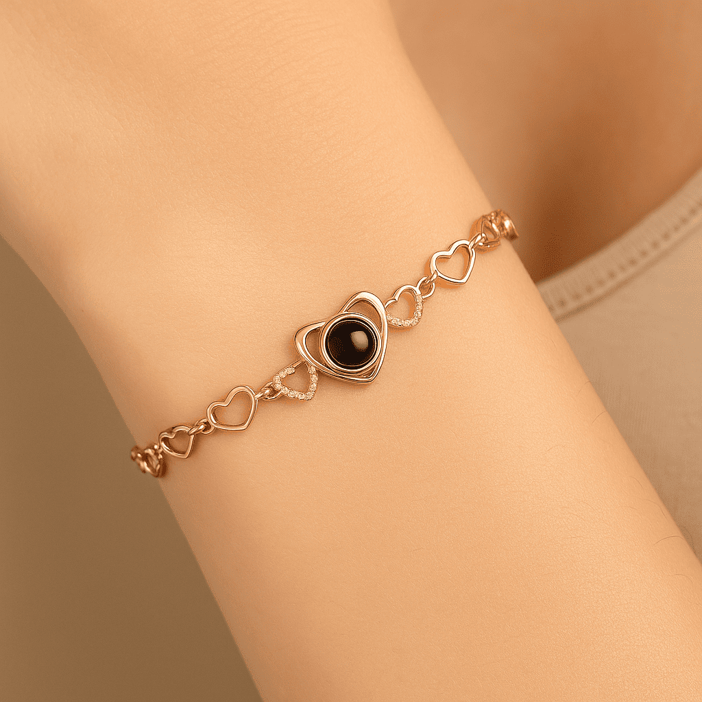 Custom Photo Projection Heart Fashion Bracelet - Hidden Forever