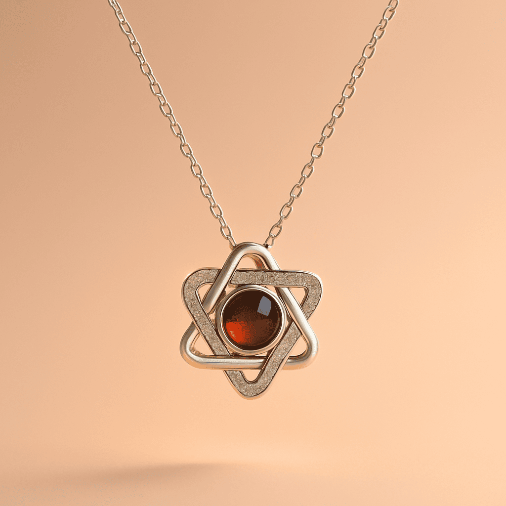 Custom Photo Projection Hexagon Pendant Necklace - Hidden Forever