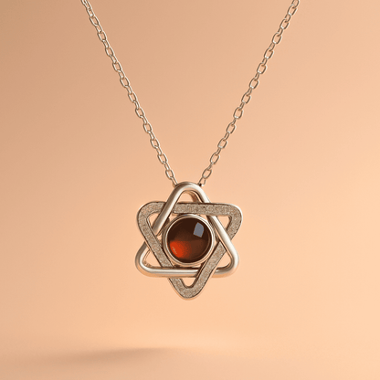 Custom Photo Projection Hexagon Pendant Necklace - Hidden Forever