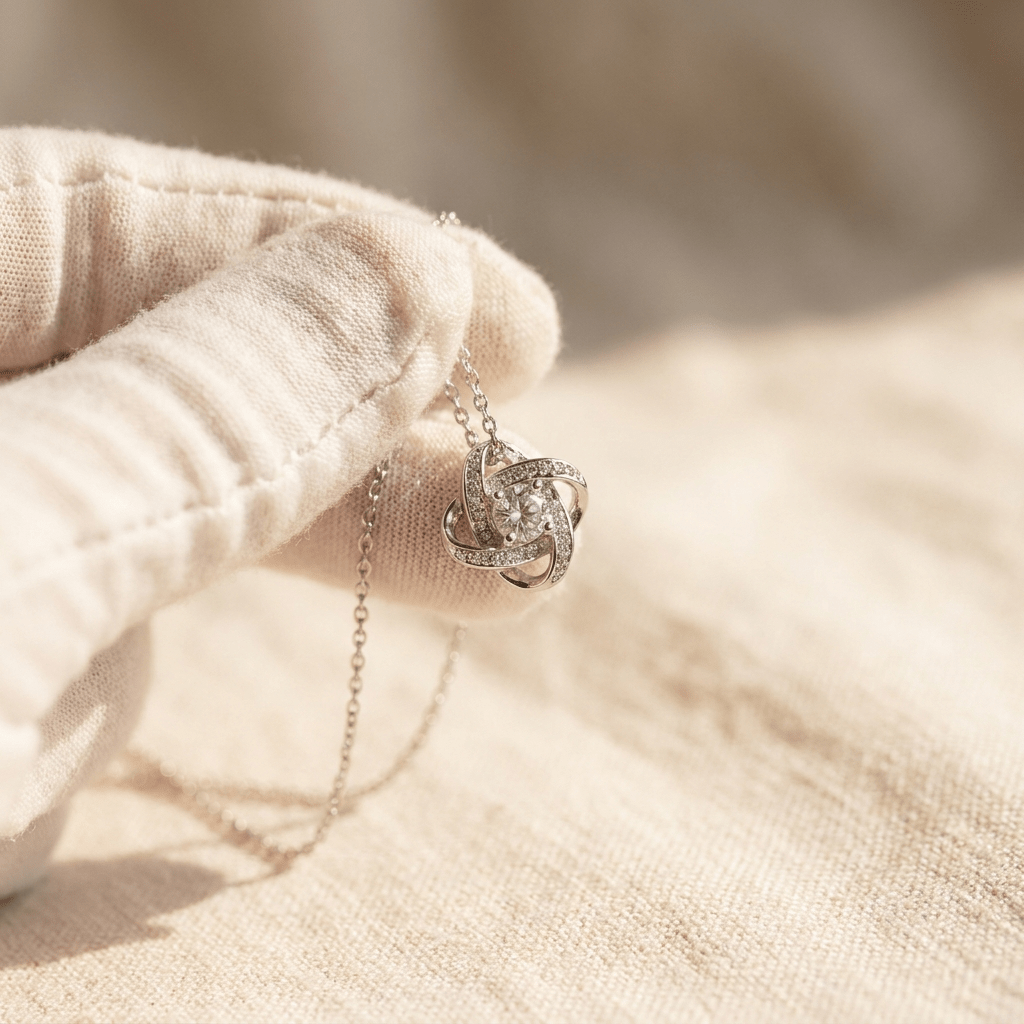 Custom Photo Projection Interlocked Pendant Necklace - Hidden Forever