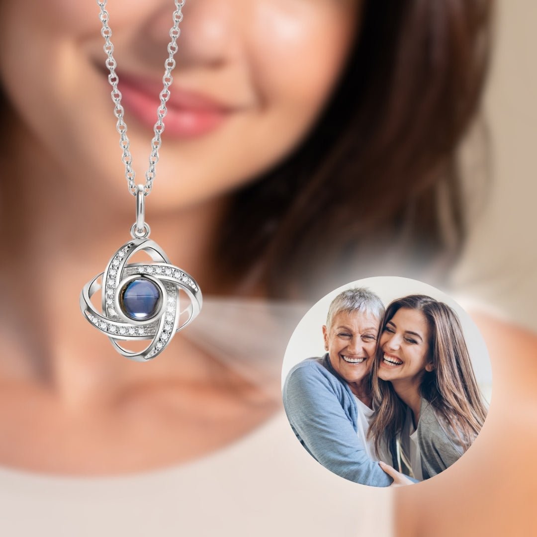 Custom Photo Projection Interlocked Pendant Necklace - Hidden Forever