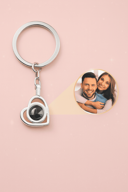 Custom Photo Projection Keychain - Hidden Forever