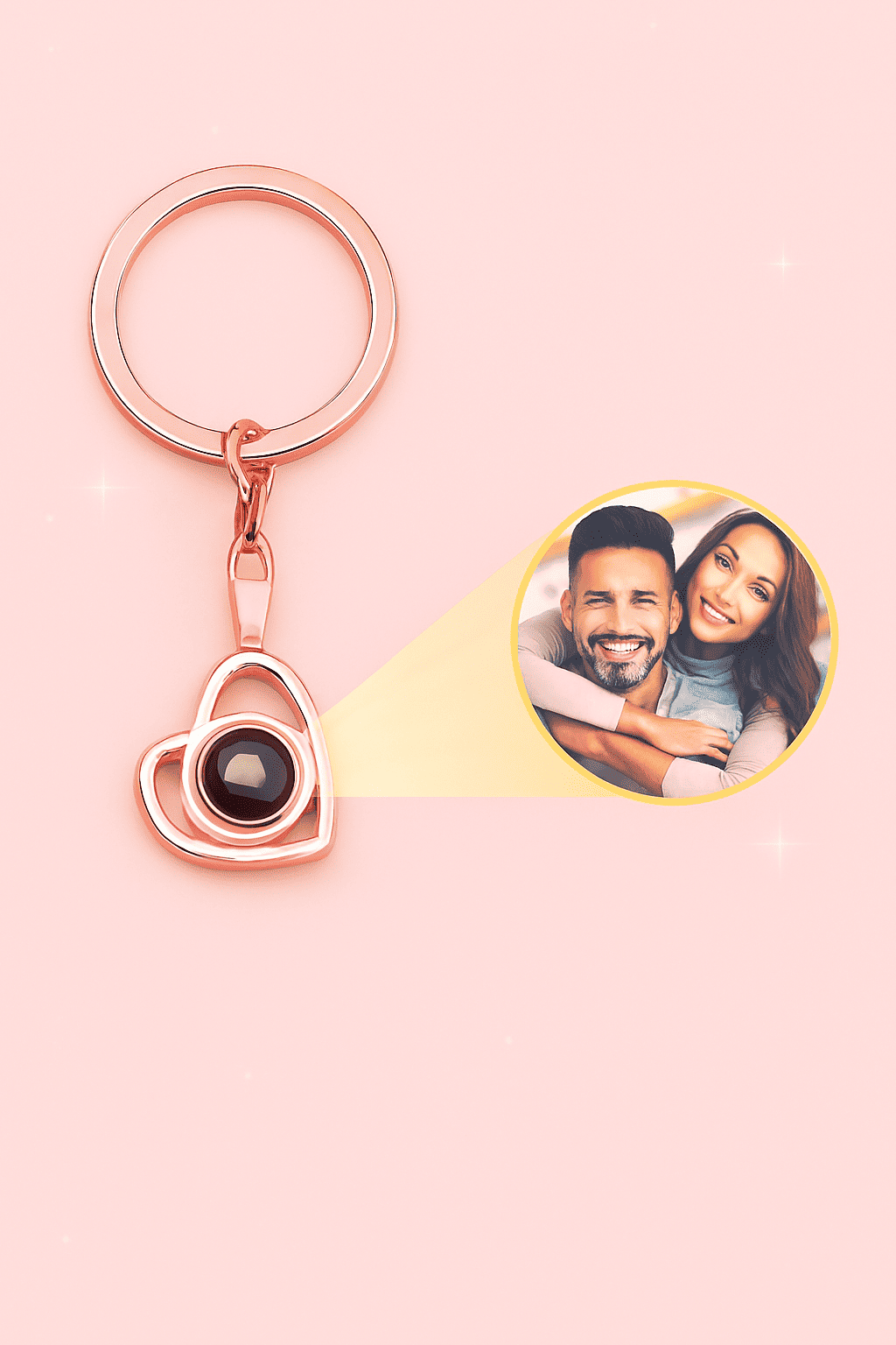 Custom Photo Projection Keychain - Hidden Forever