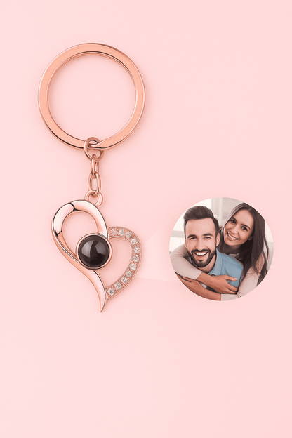 Custom Photo Projection Keychain - Hidden Forever