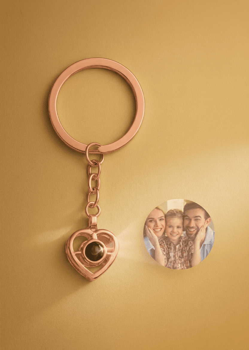 Custom Photo Projection Keychain - Hidden Forever