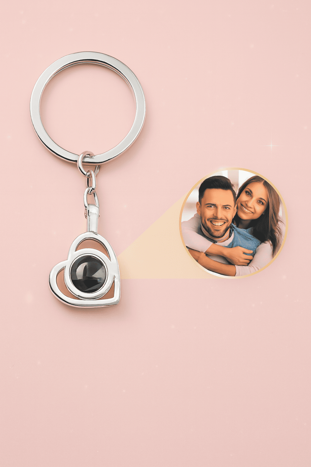 Custom Photo Projection Keychain - Hidden Forever