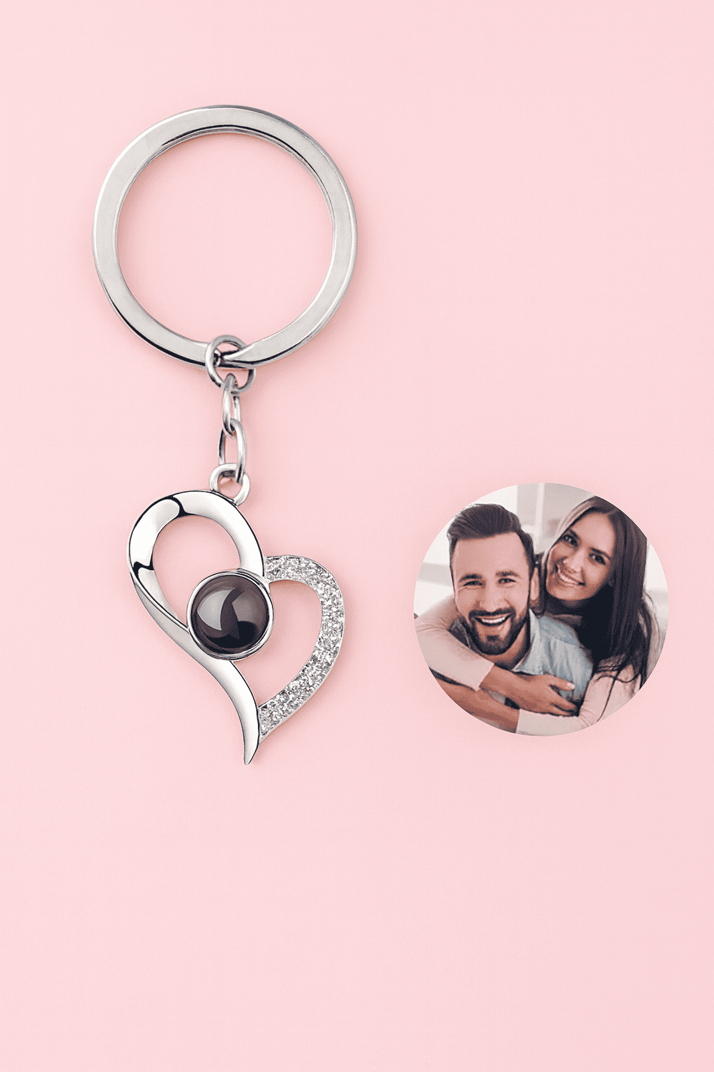 Custom Photo Projection Keychain - Hidden Forever