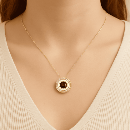 Custom Photo Projection Medallion Pendant Necklace - Hidden Forever
