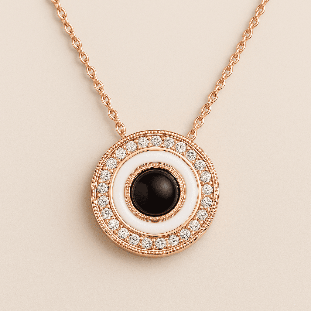 Custom Photo Projection Medallion Pendant Necklace - Hidden Forever