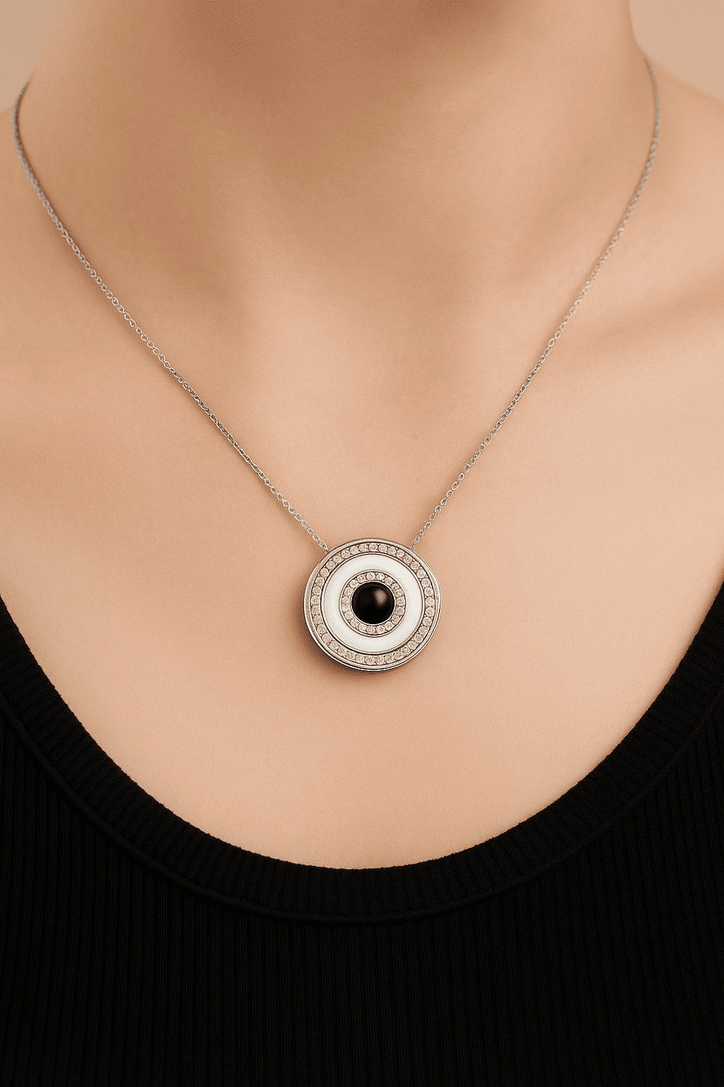 Custom Photo Projection Medallion Pendant Necklace - Hidden Forever