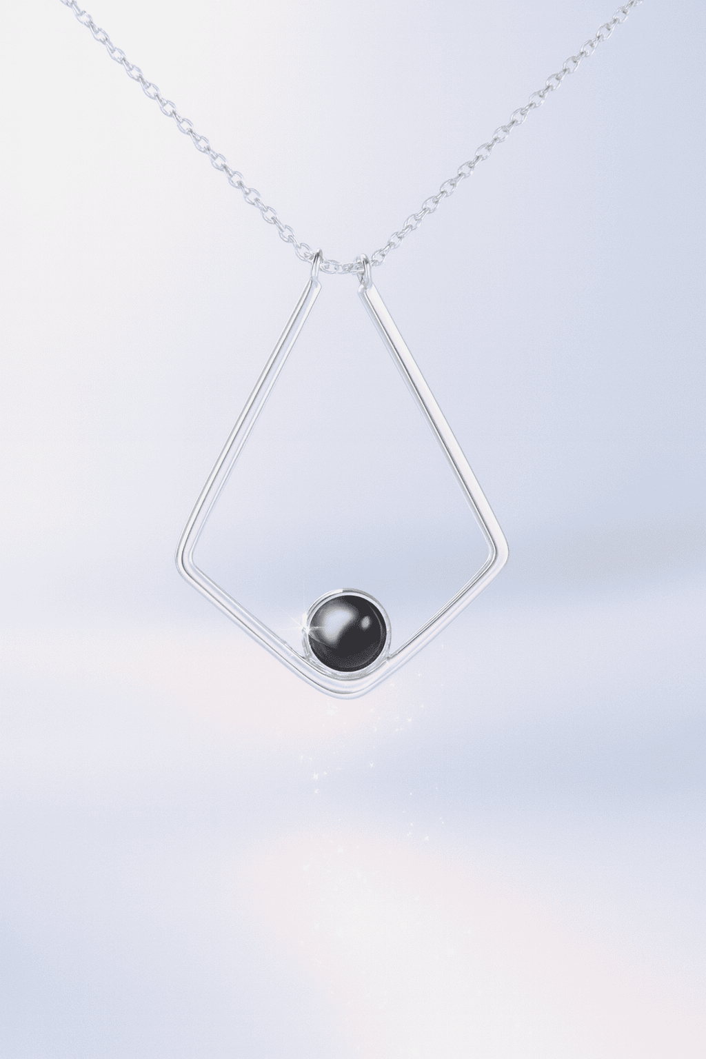 Custom Photo Projection Polygon Pendant Necklace - Hidden Forever