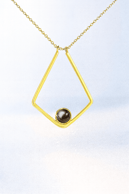 Custom Photo Projection Polygon Pendant Necklace - Hidden Forever