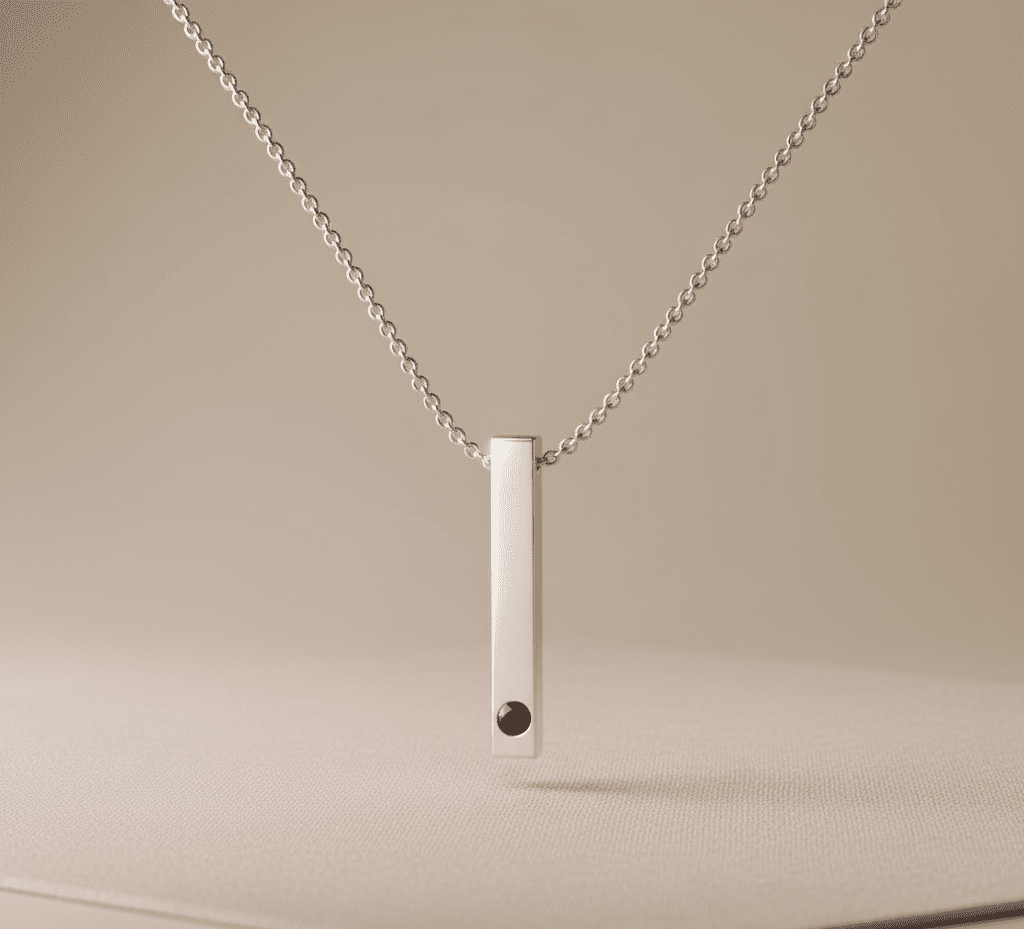 Custom Photo Projection Rectangular Bar Necklace - Hidden Forever