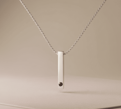 Custom Photo Projection Rectangular Bar Necklace - Hidden Forever