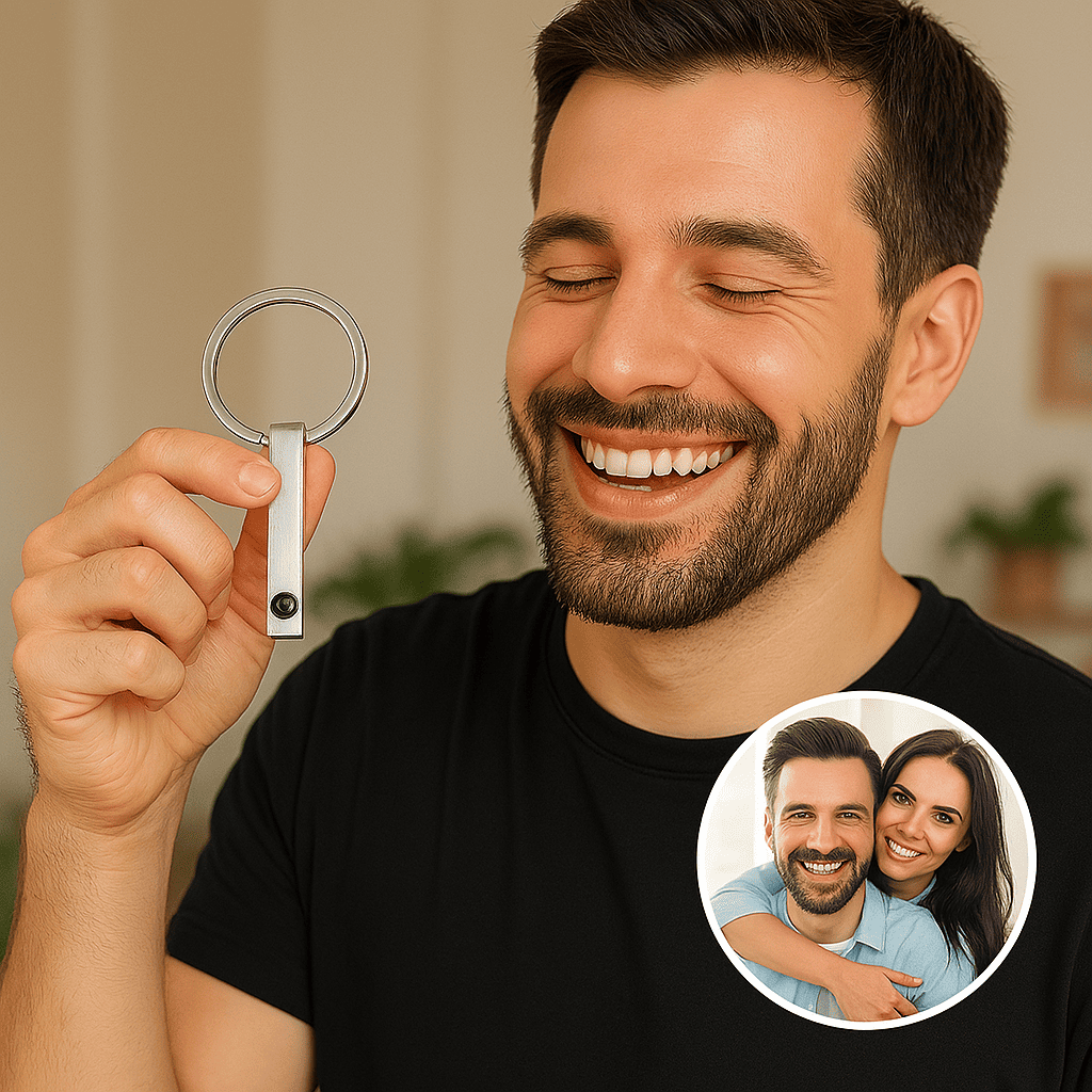 Custom Photo Projection Rectangular Bar Necklace - Hidden Forever