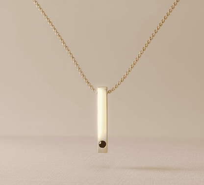 Custom Photo Projection Rectangular Bar Necklace - Hidden Forever