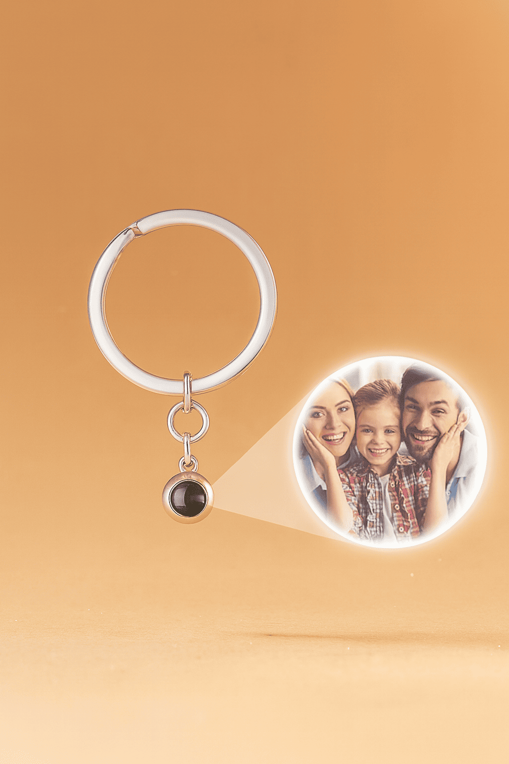 Custom Photo Projection Round Zircon Gem Necklace | Keychain - Hidden Forever