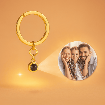 Custom Photo Projection Round Zircon Gem Necklace | Keychain - Hidden Forever