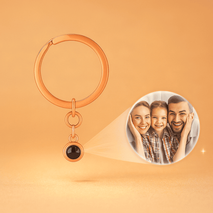 Custom Photo Projection Round Zircon Gem Necklace | Keychain - Hidden Forever