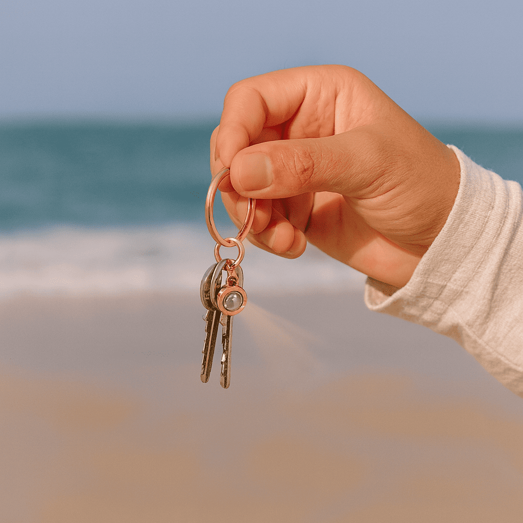 Custom Photo Projection Round Zircon Gem Necklace | Keychain - Hidden Forever