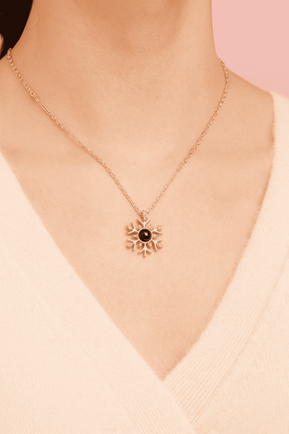 Custom Photo Projection Snowflake Necklace - Hidden Forever