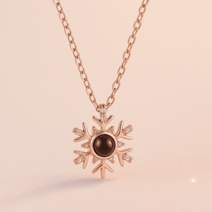 Custom Photo Projection Snowflake Necklace - Hidden Forever