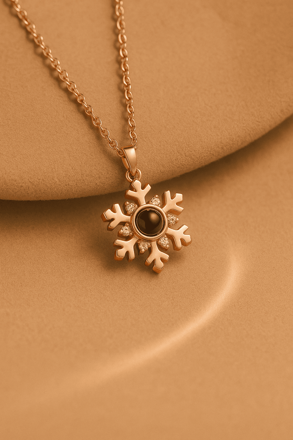 Custom Photo Projection Snowflake Pendant Necklace - Hidden Forever
