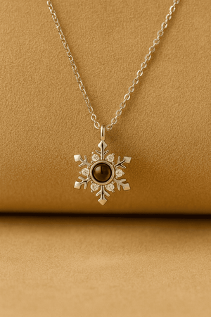Custom Photo Projection Snowflake Pendant Necklace - Hidden Forever