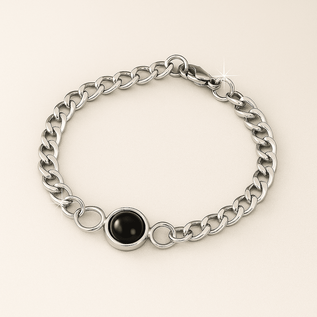 Custom Photo Projection Thick Chain Bracelet - Hidden Forever