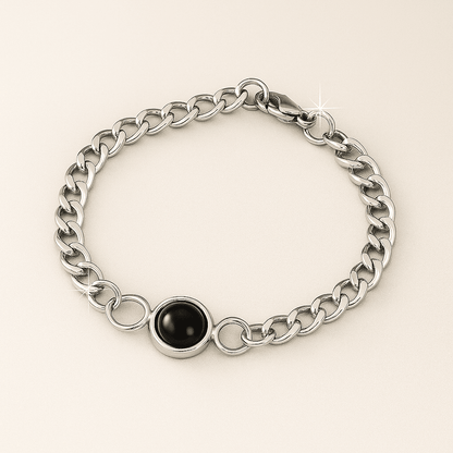Custom Photo Projection Thick Chain Bracelet - Hidden Forever