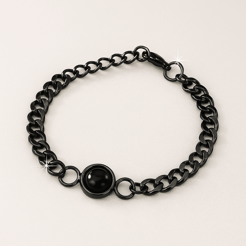 Custom Photo Projection Thick Chain Bracelet - Hidden Forever